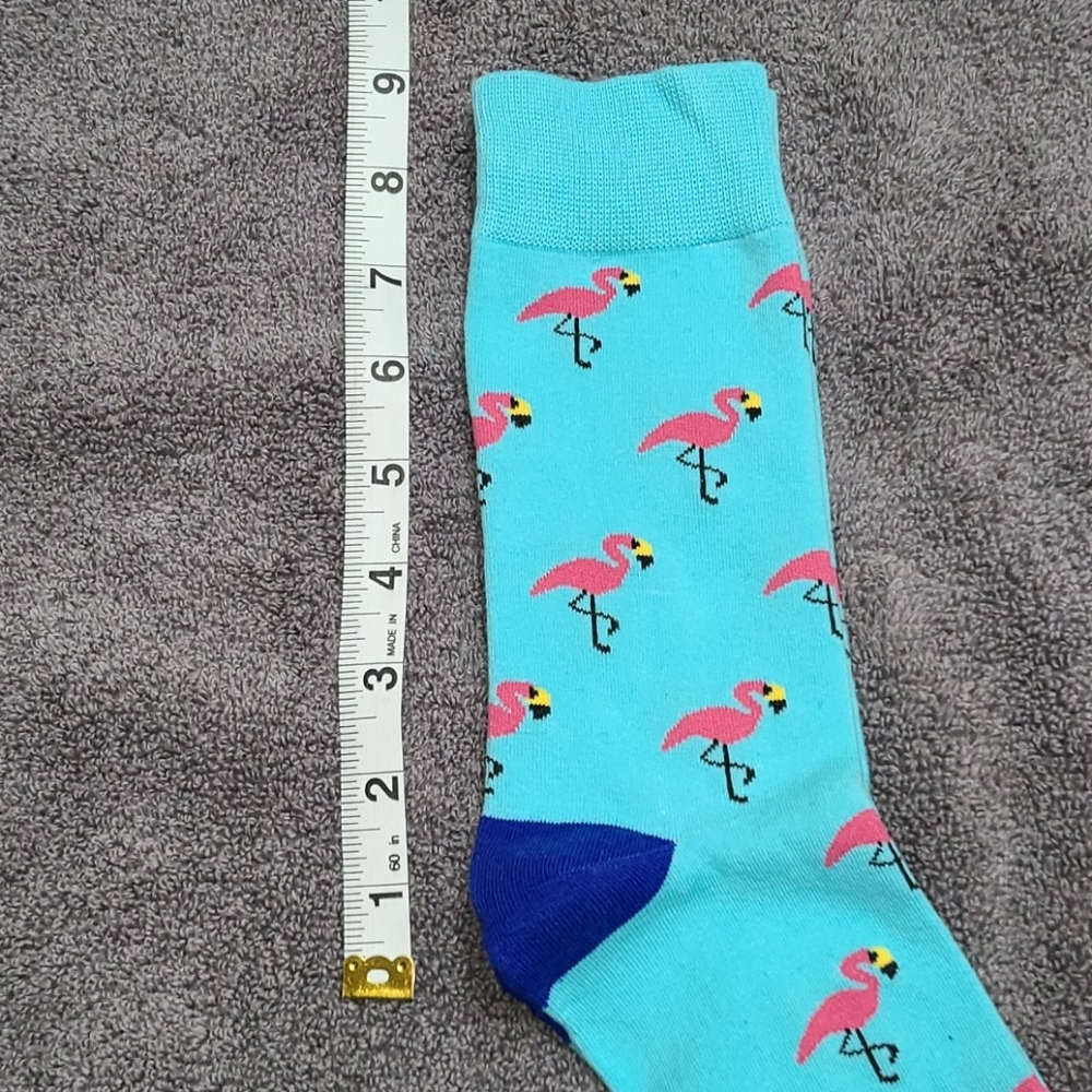 Pink flamingos! Blue toe socks - Picture 15 of 16